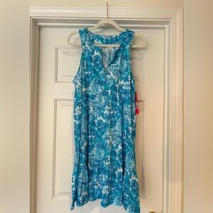 NWT Lilly Pulitzer Lindy Dress in Amalfi Blue Sunny State of Mind